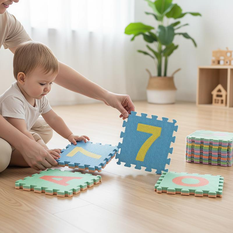 Number Puzzle Foam - Non-Toxic PE Foam Puzzle Play Mat