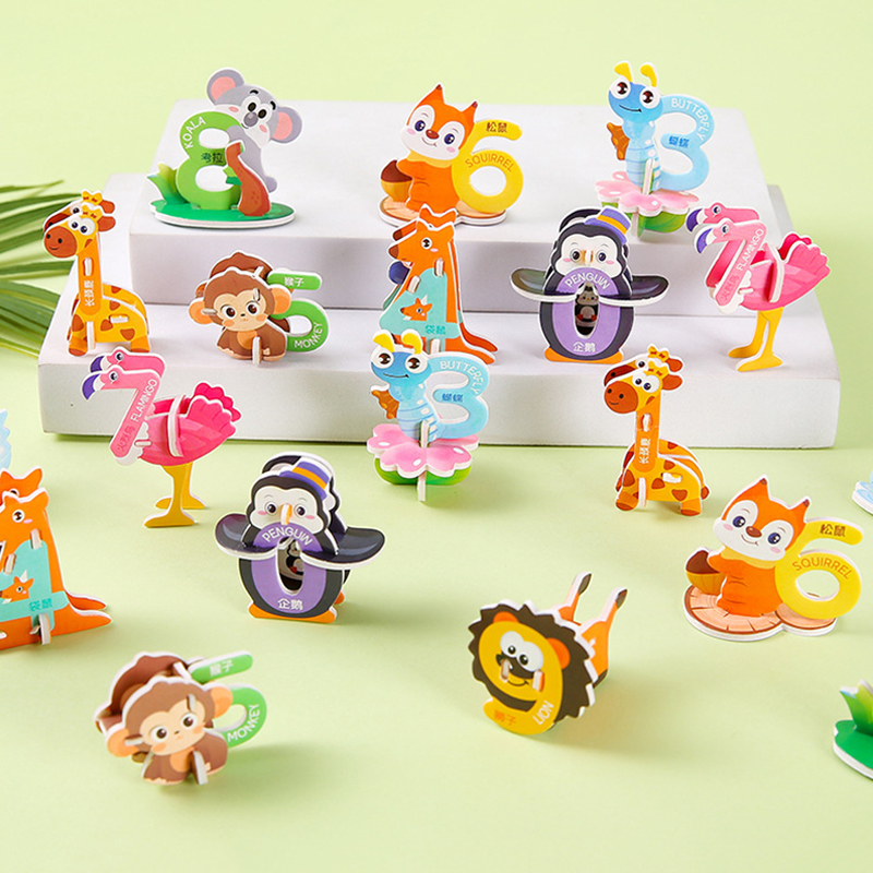 Number Puzzle Foam - 20pcs Cartoon Animals Foam Puzzle 3D