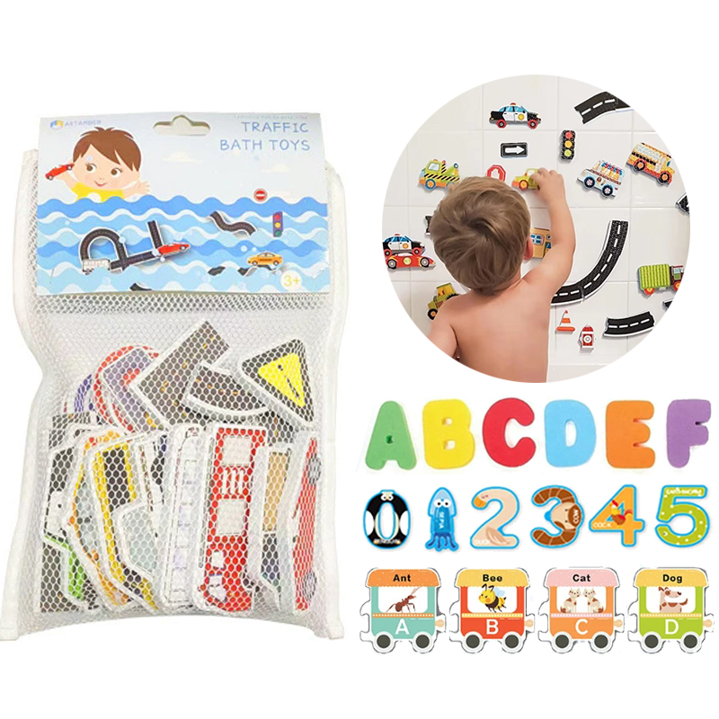 Number Puzzle Foam - Baby Bath Toys Letter Number Traffic