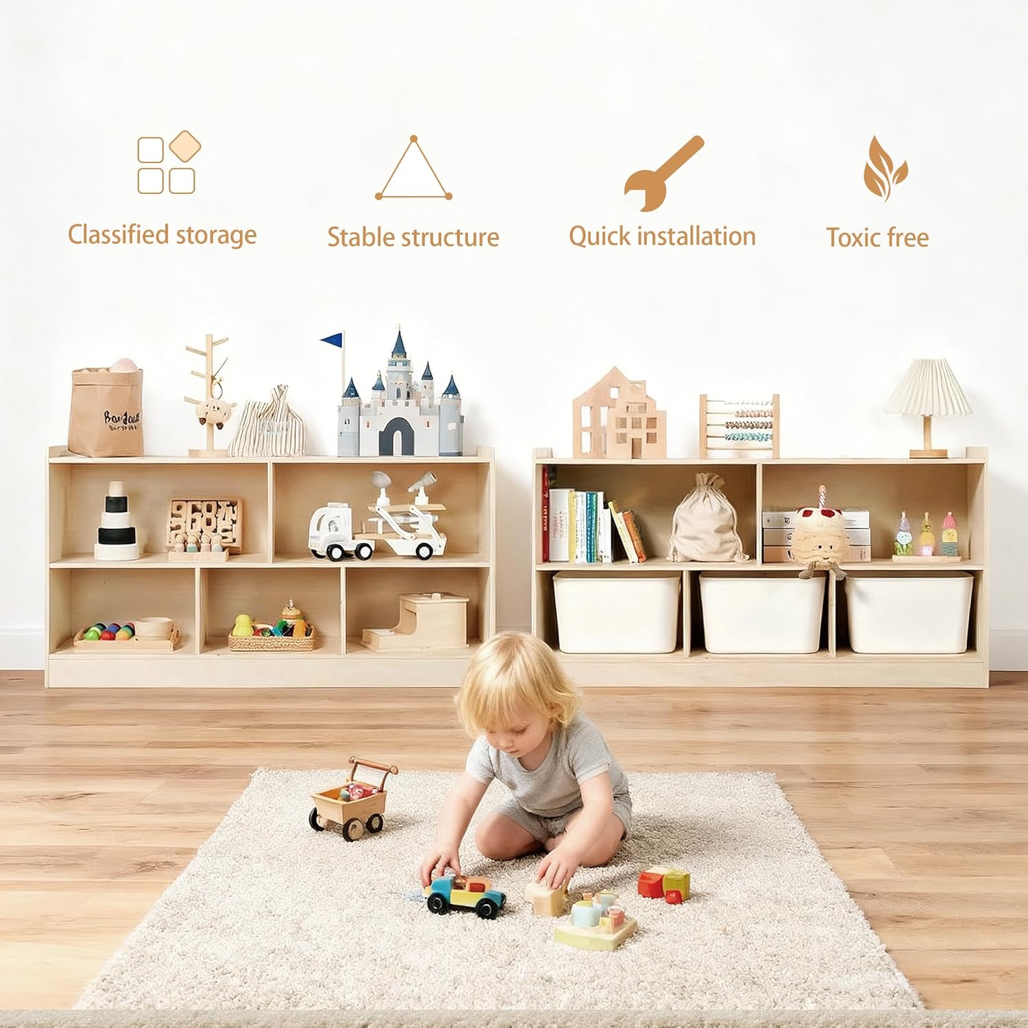 Montessori Book and Toy Shelf  - Montessori Shelf Toy ulasan dan harga