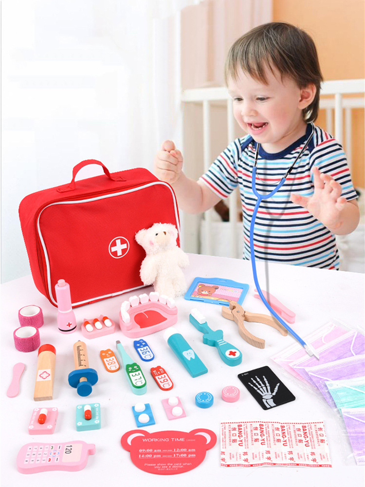 Pretend Play Doctor Toys Woode - Kids Doctor Education ulasan dan harga