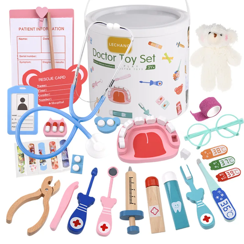 Wooden Pretend Play Doctor Set - Kids Doctor Education ulasan dan harga