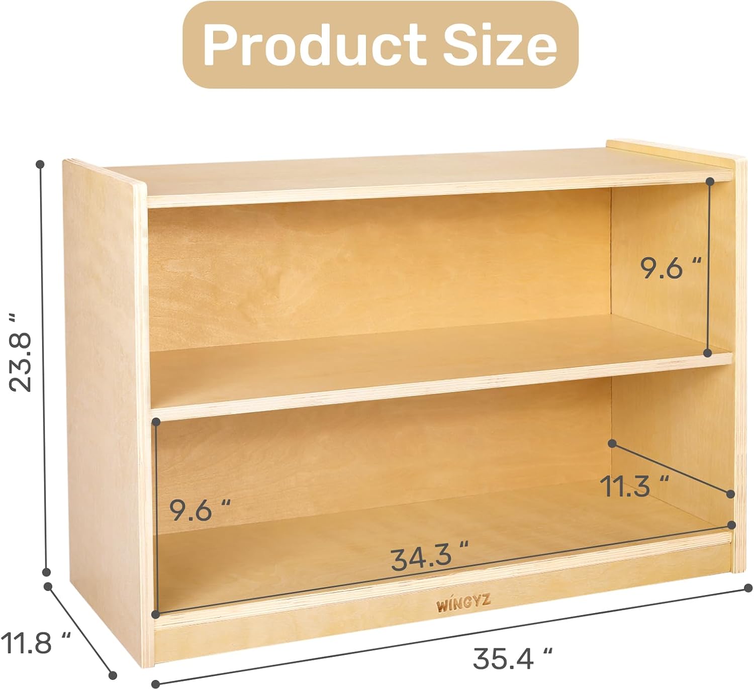Wooden Storage Cabinet,2-Tier  - Montessori Shelf Toy ulasan dan harga