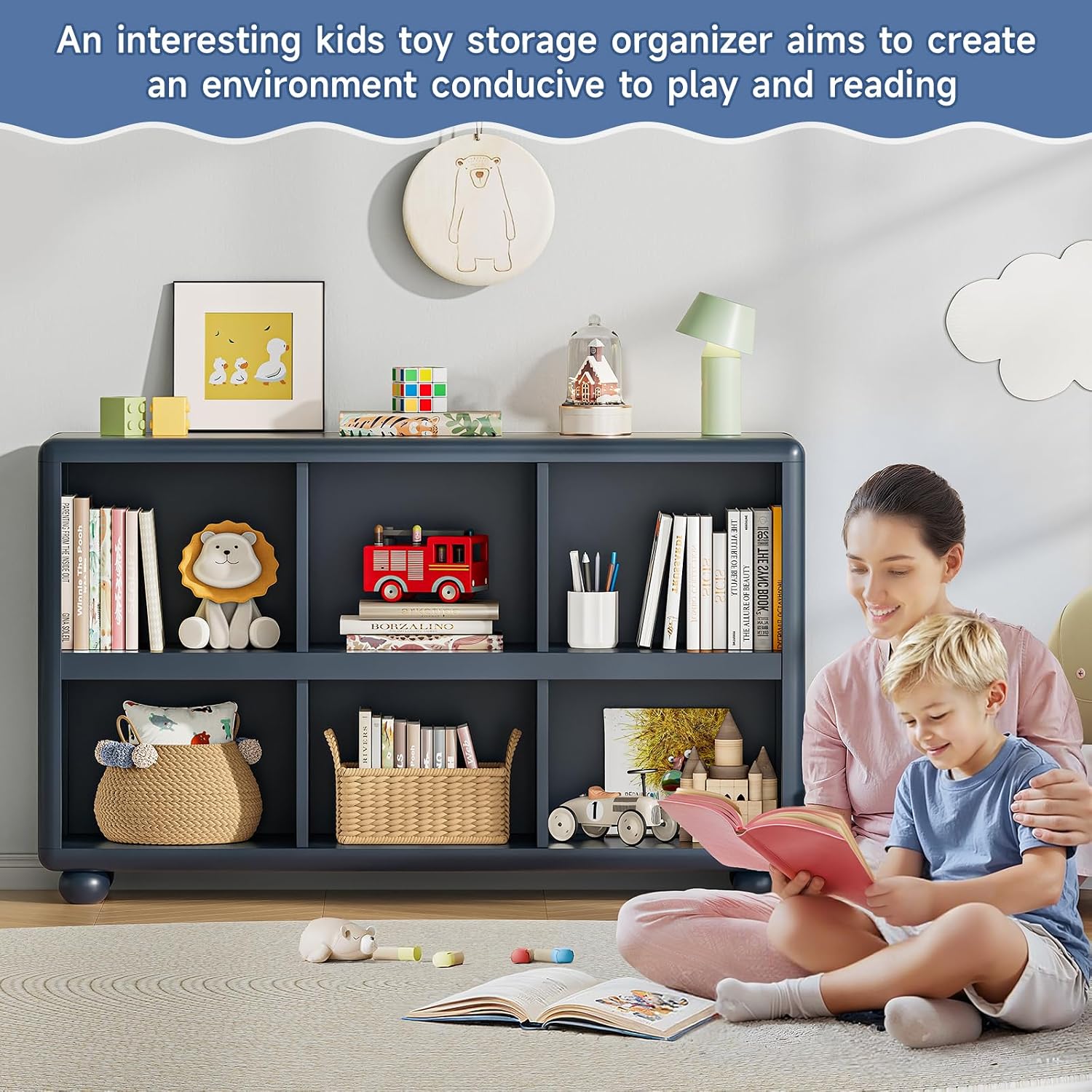 Kids Storage Shelf 6-Cube Toy  - Montessori Shelf Toy ulasan dan harga