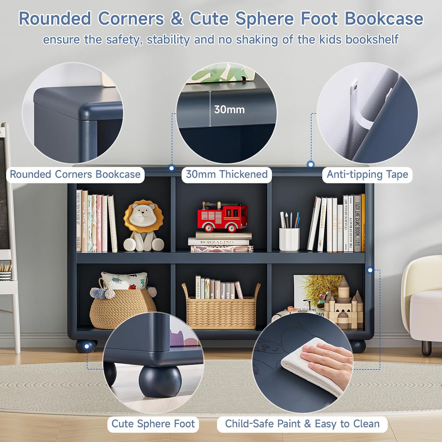 Kids Storage Shelf 6-Cube Toy  - Montessori Shelf Toy ulasan dan harga