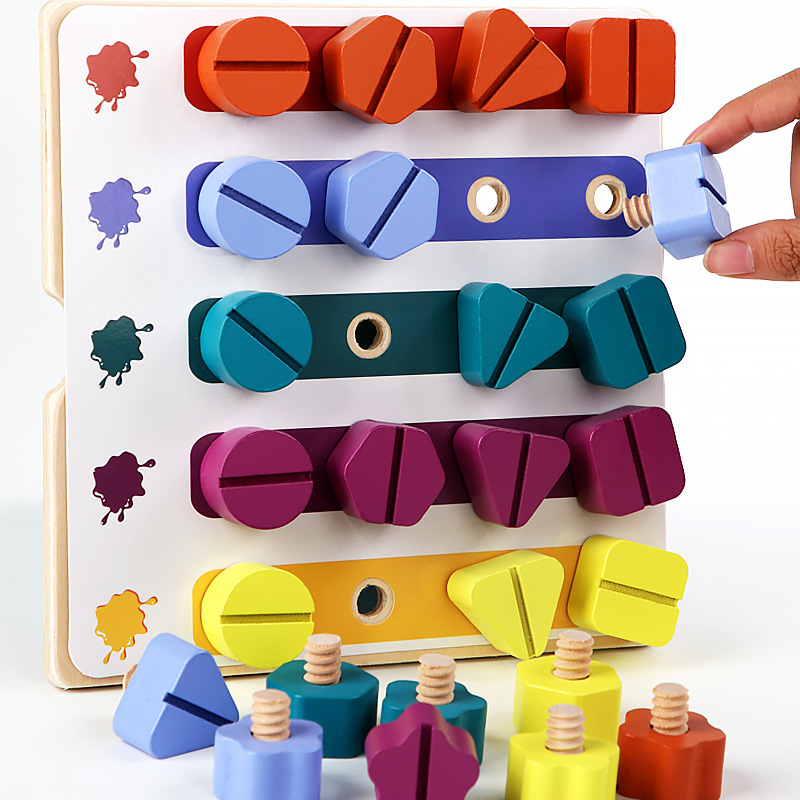 Children Wooden Screw Nut Disa - Montessori Shelf Toy ulasan dan harga