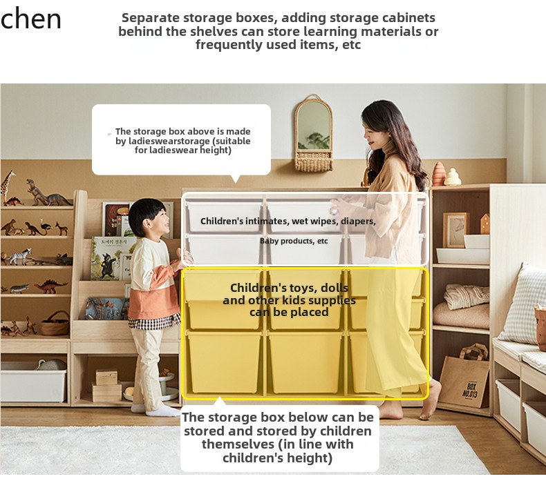 HT Children's Storage Cabinet  - Montessori Shelf Toy ulasan dan harga