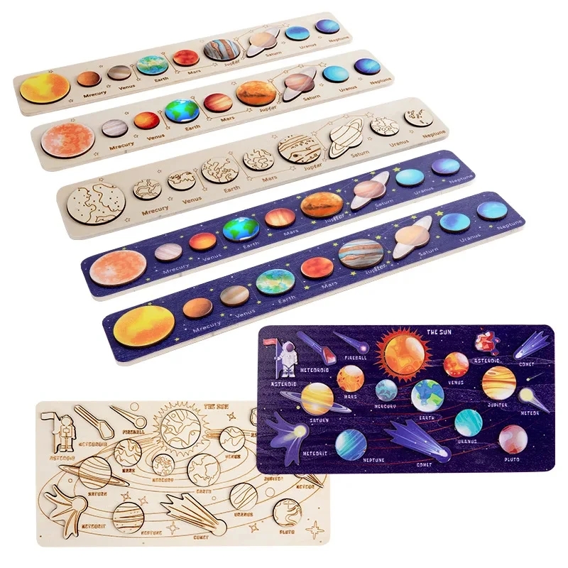 Children Wooden Space Planet P - Montessori Shelf Toy ulasan dan harga
