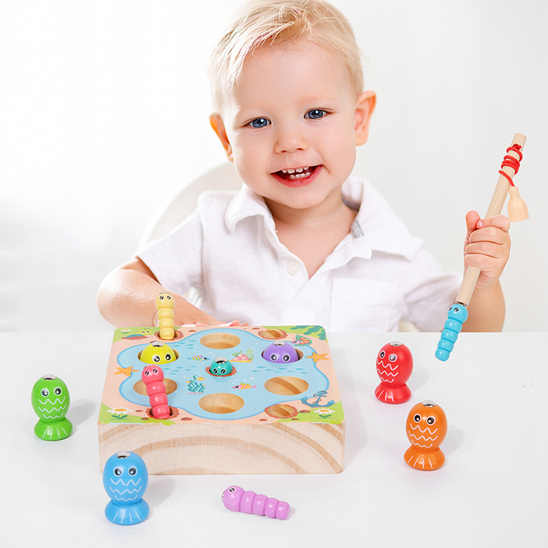 Children Wooden Fishing Game T - Montessori Shelf Toy ulasan dan harga