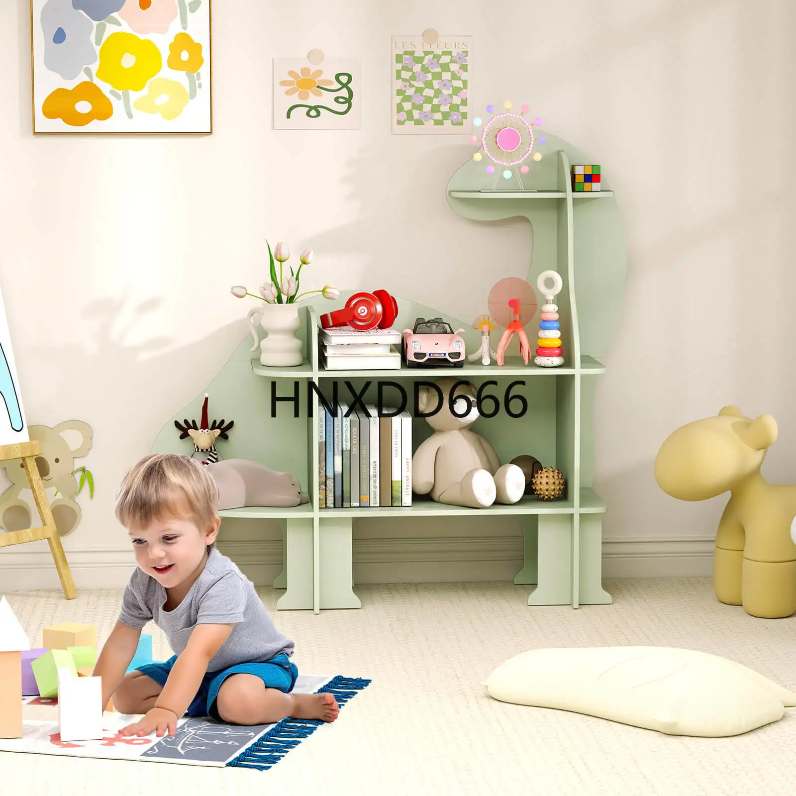 3-Tier Dinosaur Kids Bookshelf - Montessori Shelf Toy ulasan dan harga