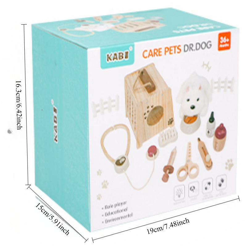 Wooden Pet Doctor Kit Kids Pre - Kids Doctor Education ulasan dan harga