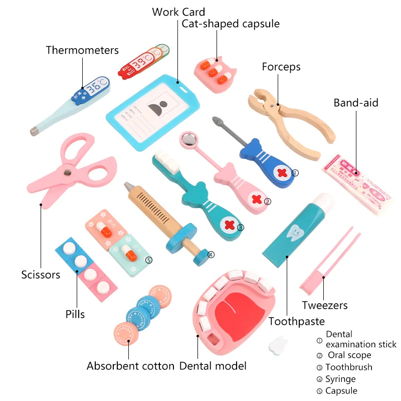 Pretend Play Doctor Toys Woode - Kids Doctor Education ulasan dan harga