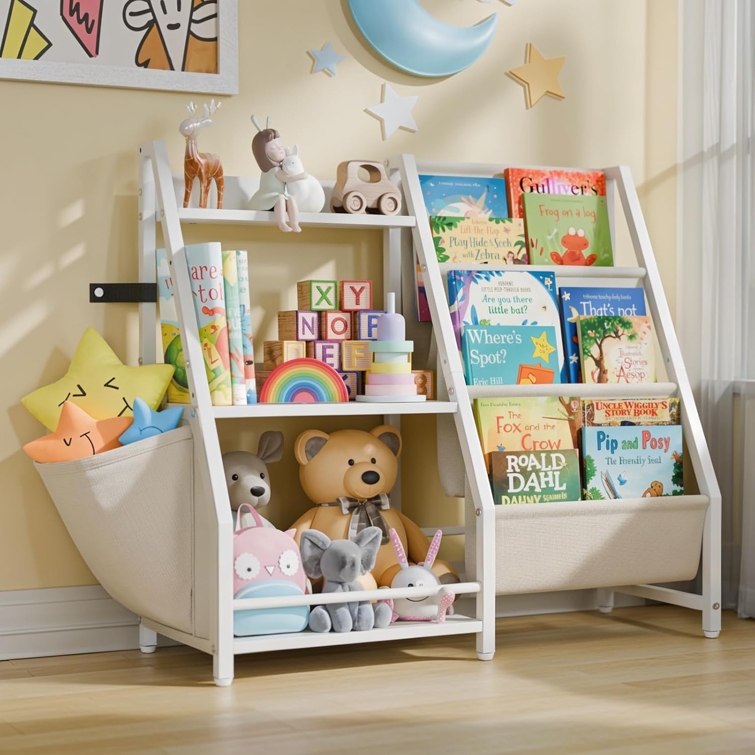 3 Tier Kids Bookshelf and Toy  - Montessori Shelf Toy ulasan dan harga