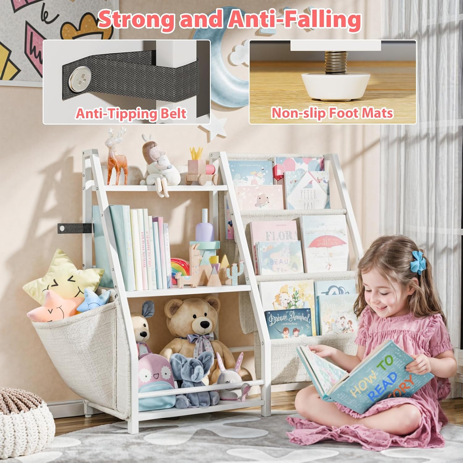 3 Tier Kids Bookshelf and Toy  - Montessori Shelf Toy ulasan dan harga